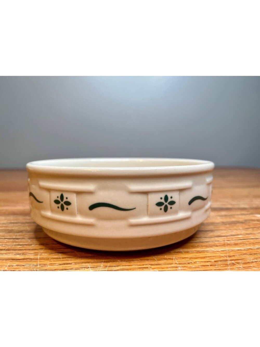 Set of 2 Longaberger Woven Traditions Classic Green Soup/Cereal Bowl 6" Stackabl - Picture 11 of 12